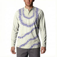 Hawaii Honohono Palaka Motifs Button Sweatshirt Hawaiian Orchid Lei LT14 - Polynesian Pride