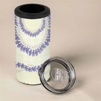 Hawaii Honohono Palaka Motifs 4 in 1 Can Cooler Tumbler Hawaiian Orchid Lei
