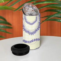 Hawaii Honohono Palaka Motifs 4 in 1 Can Cooler Tumbler Hawaiian Orchid Lei