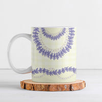 Hawaii Honohono Palaka Motifs Ceramic Mug Hawaiian Orchid Lei LT14 Cream - Polynesian Pride
