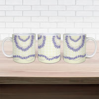 Hawaii Honohono Palaka Motifs Ceramic Mug Hawaiian Orchid Lei LT14 - Polynesian Pride