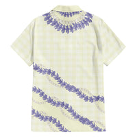 Hawaii Honohono Palaka Motifs Family Matching Mermaid Dress and Hawaiian Shirt Hawaiian Orchid Lei