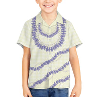 Hawaii Honohono Palaka Motifs Family Matching Mermaid Dress and Hawaiian Shirt Hawaiian Orchid Lei