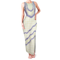 Hawaii Honohono Palaka Motifs Family Matching Tank Maxi Dress and Hawaiian Shirt Hawaiian Orchid Lei