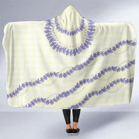 Hawaii Honohono Palaka Motifs Hooded Blanket Hawaiian Orchid Lei LT14 One Size Cream - Polynesian Pride