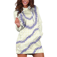 Hawaii Honohono Palaka Motifs Hoodie Dress Hawaiian Orchid Lei