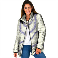 Hawaii Honohono Palaka Motifs Padded Jacket Hawaiian Orchid Lei LT14 Women Cream - Polynesian Pride