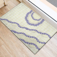 Hawaii Honohono Palaka Motifs Rubber Doormat Hawaiian Orchid Lei LT14 - Polynesian Pride
