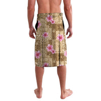Beige Hawaii Hibiscus With Tropical Flowers Motifs Lavalava - Polynesian Pride