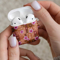 Orange Hawaii Hibiscus With Tropical Flowers Motifs AirPods Case LT14 - Polynesian Pride