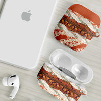 Aloha Hawaii Mikioi Lei AirPods Case Beige Tropical Flower Pattern LT14 - Polynesian Pride