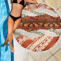 Aloha Hawaii Mikioi Lei Beach Blanket Beige Tropical Flower Pattern LT14 - Polynesian Pride