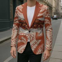 Aloha Hawaii Mikioi Lei Blazer Beige Tropical Flower Pattern - Polynesian Pride