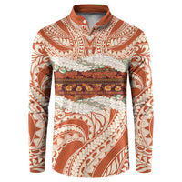 Aloha Hawaii Mikioi Lei Button Sweatshirt Beige Tropical Flower Pattern LT14 Beige - Polynesian Pride