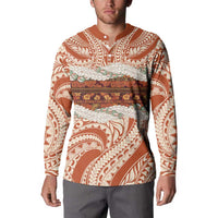 Aloha Hawaii Mikioi Lei Button Sweatshirt Beige Tropical Flower Pattern LT14 - Polynesian Pride