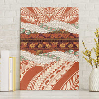 Aloha Hawaii Mikioi Lei Canvas Wall Art Beige Tropical Flower Pattern LT14 Without Frame Beige - Polynesian Pride