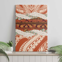 Aloha Hawaii Mikioi Lei Canvas Wall Art Beige Tropical Flower Pattern LT14 - Polynesian Pride