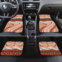 Aloha Hawaii Mikioi Lei Car Mats Beige Tropical Flower Pattern - Polynesian Pride
