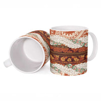 Aloha Hawaii Mikioi Lei Ceramic Mug Beige Tropical Flower Pattern - Polynesian Pride