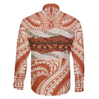 Aloha Hawaii Mikioi Lei Family Matching Off Shoulder Maxi Dress and Hawaiian Shirt Beige Tropical Flower Pattern LT14 - Polynesian Pride