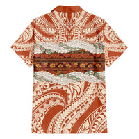 Aloha Hawaii Mikioi Lei Family Matching Short Sleeve Bodycon Dress and Hawaiian Shirt Beige Tropical Flower Pattern LT14 - Polynesian Pride