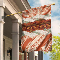 Aloha Hawaii Mikioi Lei Garden Flag Beige Tropical Flower Pattern - Polynesian Pride