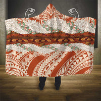 Aloha Hawaii Mikioi Lei Hooded Blanket Beige Tropical Flower Pattern LT14 - Polynesian Pride