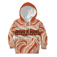 Aloha Hawaii Mikioi Lei Kid Hoodie Beige Tropical Flower Pattern - Polynesian Pride