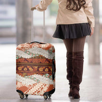Aloha Hawaii Mikioi Lei Luggage Cover Beige Tropical Flower Pattern - Polynesian Pride