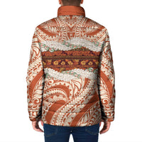 Aloha Hawaii Mikioi Lei Padded Jacket Beige Tropical Flower Pattern - Polynesian Pride