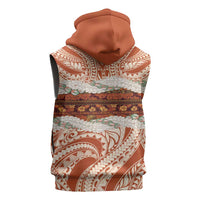 Aloha Hawaii Mikioi Lei Sleeveless Zip Hoodie Beige Tropical Flower Pattern LT14 - Polynesian Pride