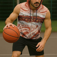 Aloha Hawaii Mikioi Lei Sleeveless Zip Hoodie Beige Tropical Flower Pattern - Polynesian Pride