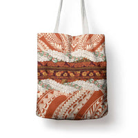 Aloha Hawaii Mikioi Lei Tote Bag Beige Tropical Flower Pattern - Polynesian Pride