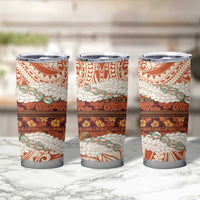 Aloha Hawaii Mikioi Lei Tumbler Cup Beige Tropical Flower Pattern - Polynesian Pride