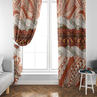 Aloha Hawaii Mikioi Lei Window Curtain Beige Tropical Flower Pattern - Polynesian Pride