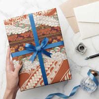 Aloha Hawaii Mikioi Lei Wrapping Paper Beige Tropical Flower Pattern LT14 - Polynesian Pride