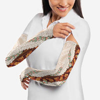 Aloha Hawaii Mikioi Lei Arm Sleeves Cattail Red Tropical Flower Pattern - Polynesian Pride