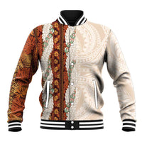 Aloha Hawaii Mikioi Lei Baseball Jacket Cattail Red Tropical Flower Pattern LT14 Unisex Cattail Red - Polynesian Pride