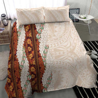 Aloha Hawaii Mikioi Lei Bedding Set Cattail Red Tropical Flower Pattern - Polynesian Pride