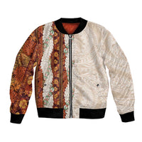 Aloha Hawaii Mikioi Lei Bomber Jacket Cattail Red Tropical Flower Pattern LT14 Unisex Cattail Red - Polynesian Pride