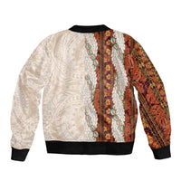 Aloha Hawaii Mikioi Lei Bomber Jacket Cattail Red Tropical Flower Pattern LT14 - Polynesian Pride