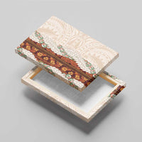 Aloha Hawaii Mikioi Lei Canvas Wall Art Cattail Red Tropical Flower Pattern - Polynesian Pride