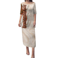 Aloha Hawaii Mikioi Lei Family Matching Puletasi and Hawaiian Shirt Cattail Red Tropical Flower Pattern - Polynesian Pride