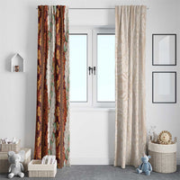 Aloha Hawaii Mikioi Lei Window Curtain Cattail Red Tropical Flower Pattern - Polynesian Pride