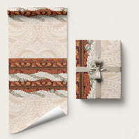 Aloha Hawaii Mikioi Lei Wrapping Paper Cattail Red Tropical Flower Pattern LT14 58" × 23" Cattail Red - Polynesian Pride