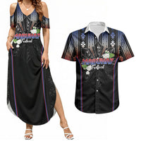 Mabuhay Philippines Festival Couples Matching Summer Maxi Dress and Hawaiian Shirt Filipino Map Sampaguita Igorot Pattern LT14 Black - Polynesian Pride