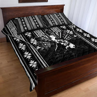 Mabuhay Philippines Festival Quilt Bed Set Filipino Map Black White Igorot Pattern
