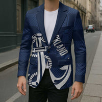 New Zealand Auckland Football Custom Blazer Navy Blue City Anchor Sky Tower Symbol - Polynesian Pride
