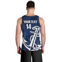 New Zealand Auckland Football Custom Men Tank Top Navy Blue City Anchor Sky Tower Symbol - Polynesian Pride