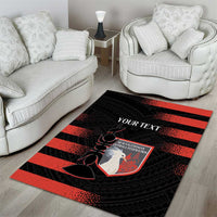 Custom New Caledonia Football Area Rug Allez Les Cagous Polynesian Pattern